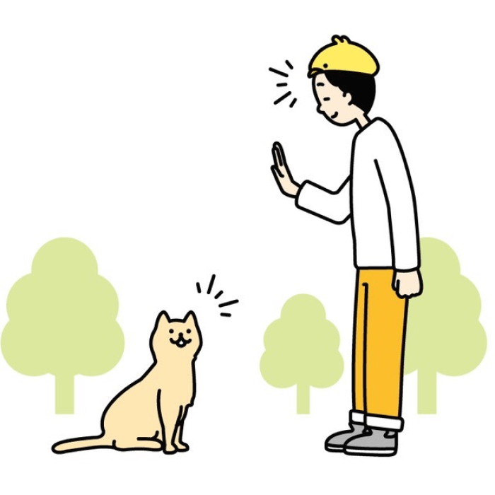 猫が挨拶してくれるイラスト